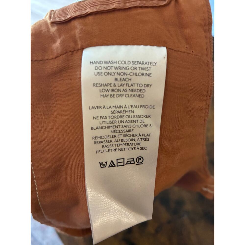 Anthropologie Seamed Corset Crop Top Mango Orange - Picture 4 of 5